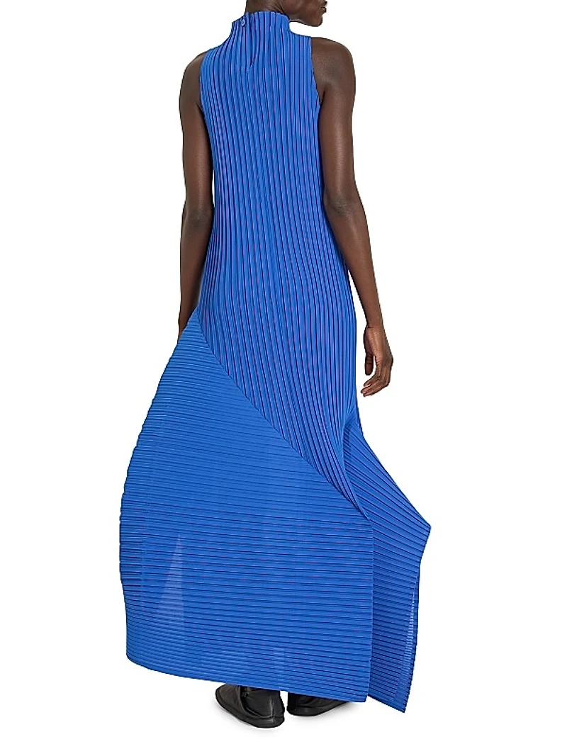 Fold Pleats Sculpted Maxi Dress