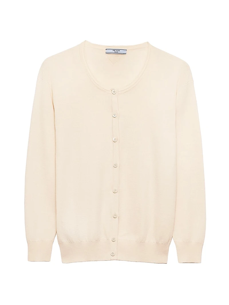 Cotton and Silk Knit Cardigan