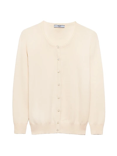 Cotton and Silk Knit Cardigan