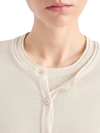 Cotton and Silk Knit Cardigan