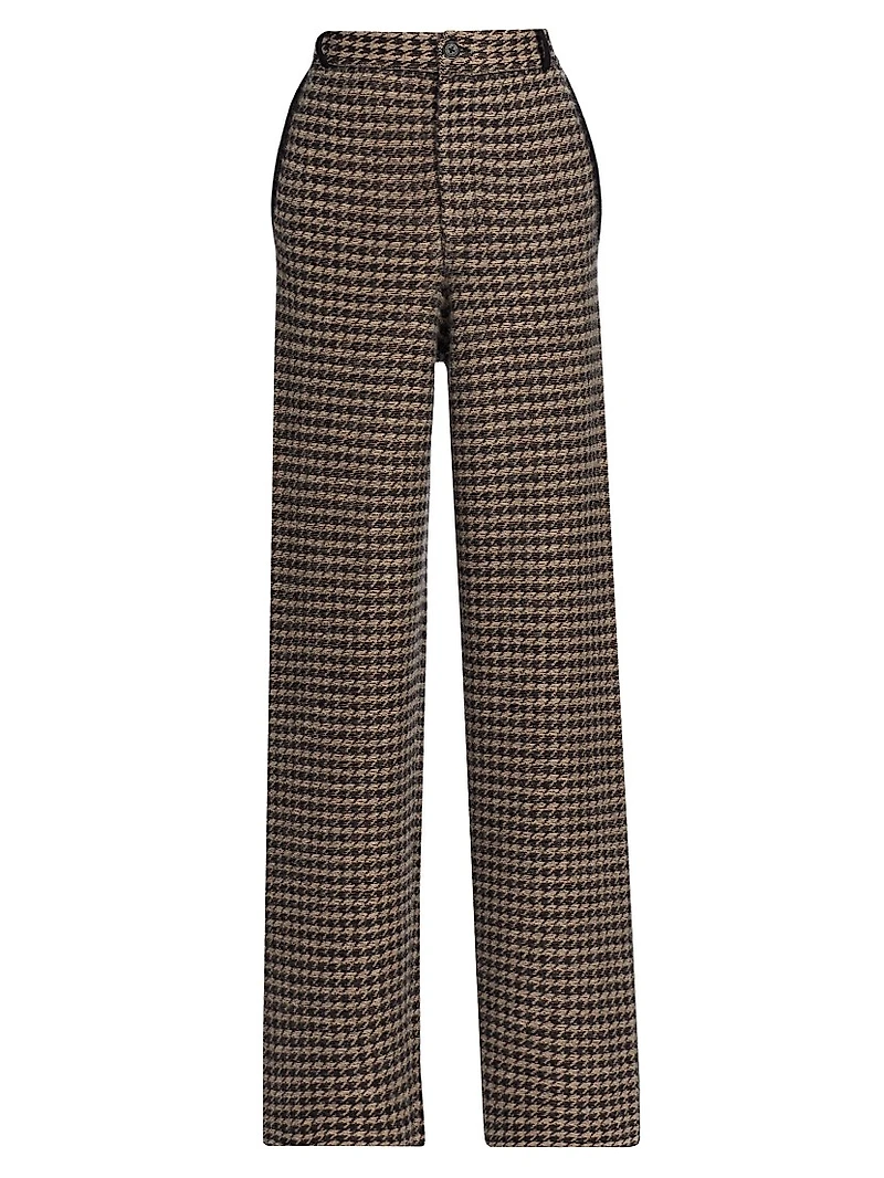 Houndstooth Cashmere Trousers