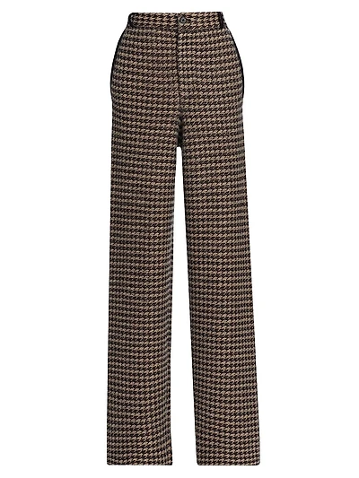 Houndstooth Cashmere Trousers