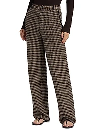 Houndstooth Cashmere Trousers
