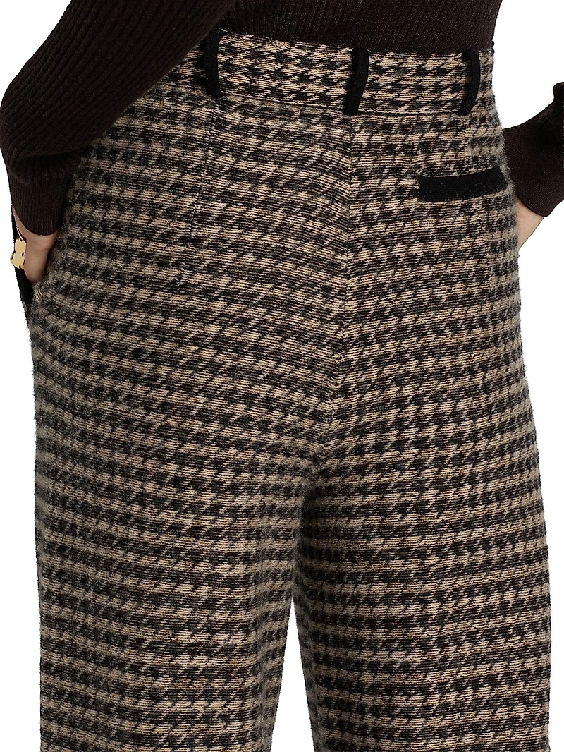 Houndstooth Cashmere Trousers