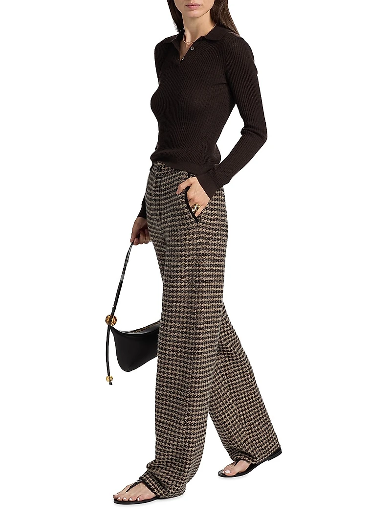 Houndstooth Cashmere Trousers