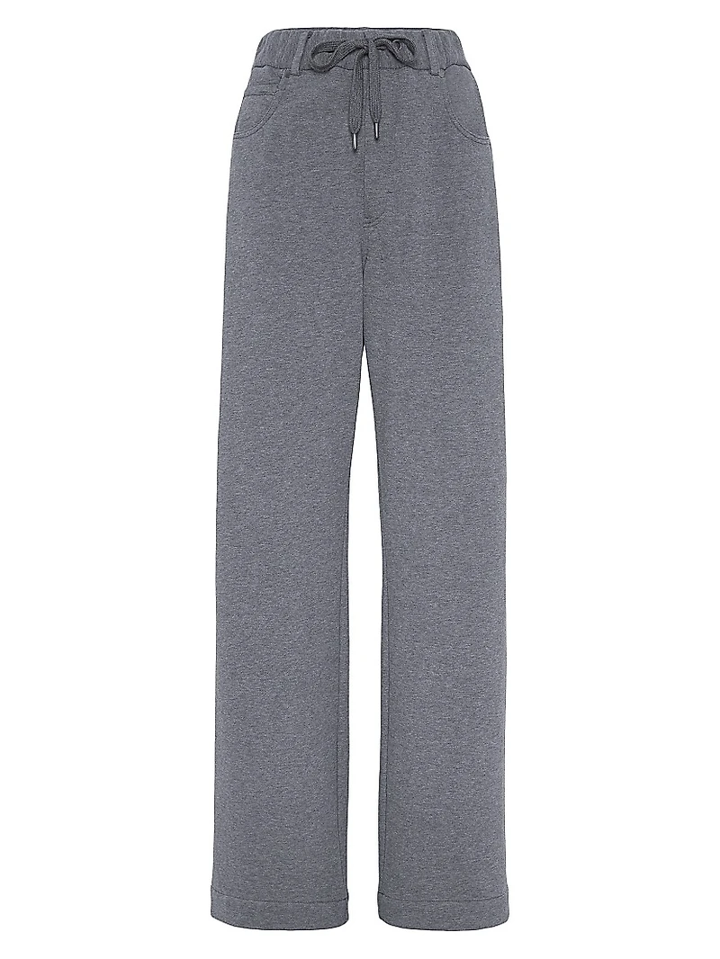 Cotton Smooth French Terry Loose Five Pocket Trousers