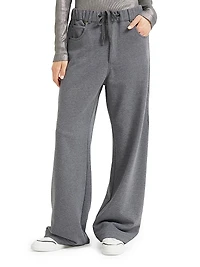Cotton Smooth French Terry Loose Five Pocket Trousers