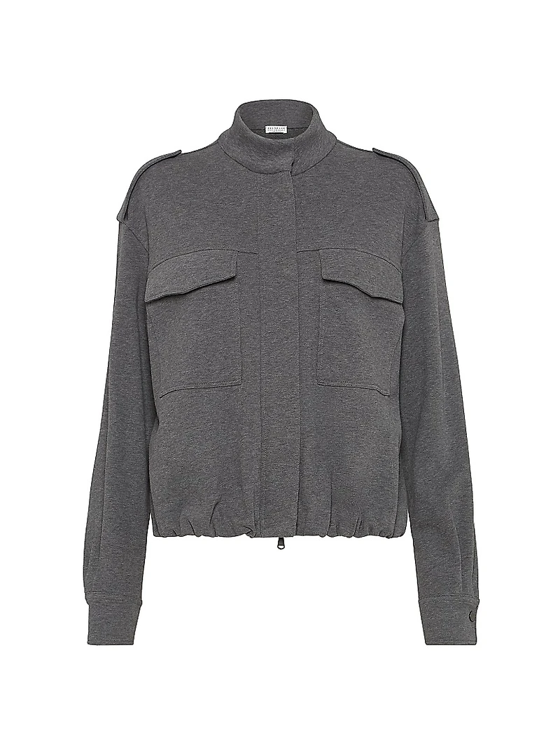 Cotton Smooth French Terry Outerwear Style Sweatshirt
