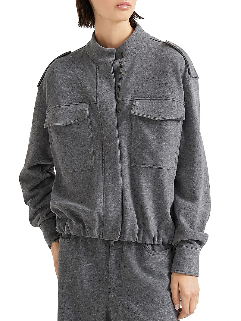 Cotton Smooth French Terry Outerwear Style Sweatshirt