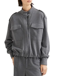 Cotton Smooth French Terry Outerwear Style Sweatshirt
