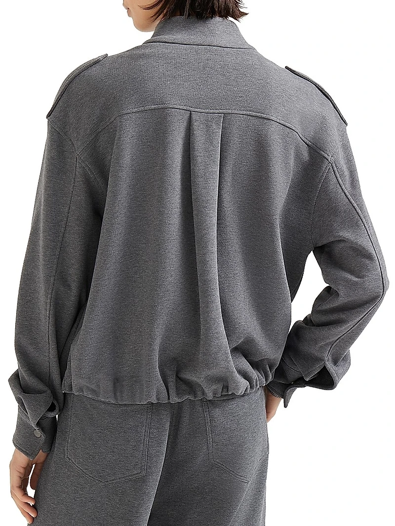 Cotton Smooth French Terry Outerwear Style Sweatshirt