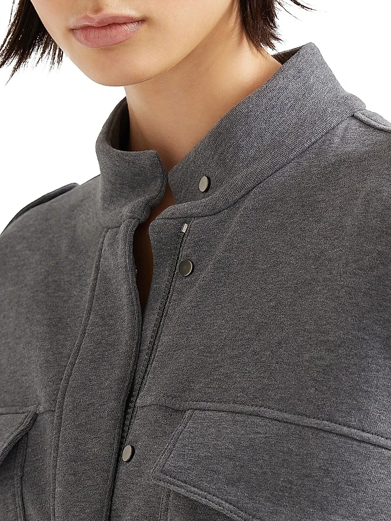 Cotton Smooth French Terry Outerwear Style Sweatshirt