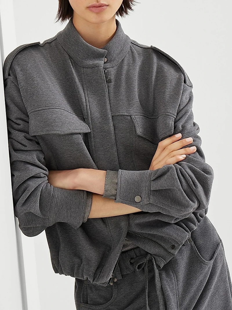 Cotton Smooth French Terry Outerwear Style Sweatshirt