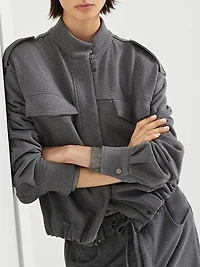 Cotton Smooth French Terry Outerwear Style Sweatshirt