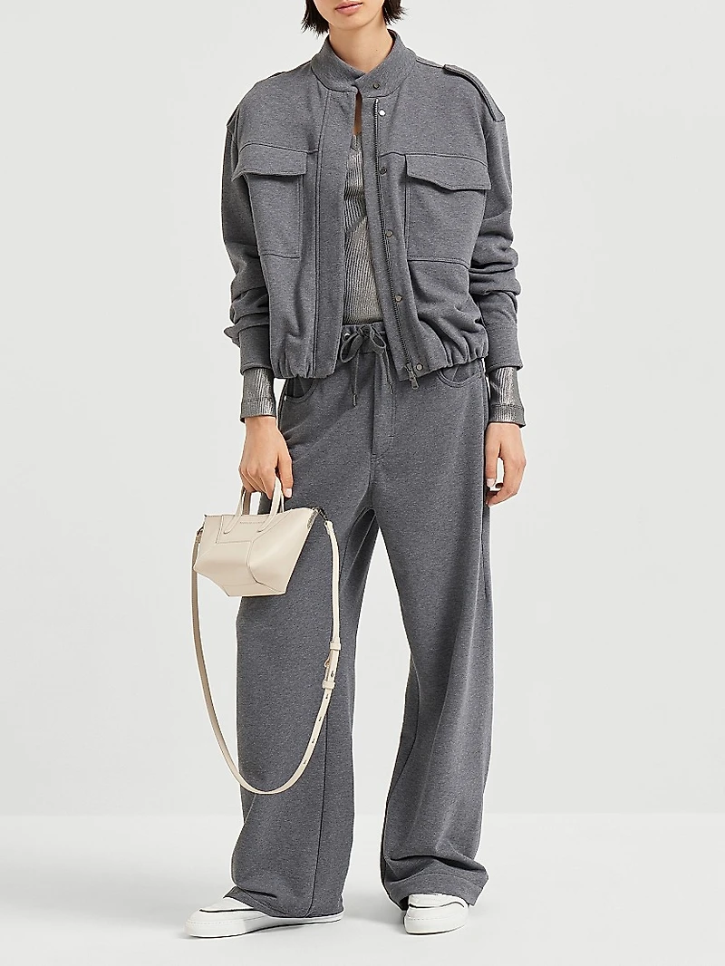 Cotton Smooth French Terry Outerwear Style Sweatshirt