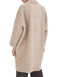 Virgin Wool and Mohair Coat with Dazzling Croc Motif