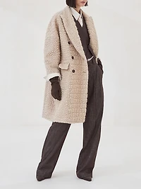 Virgin Wool and Mohair Coat with Dazzling Croc Motif