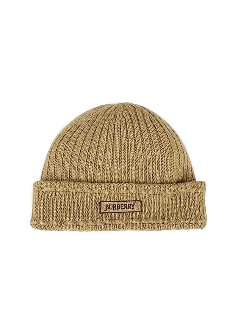 Rib-Knit Wool Beanie