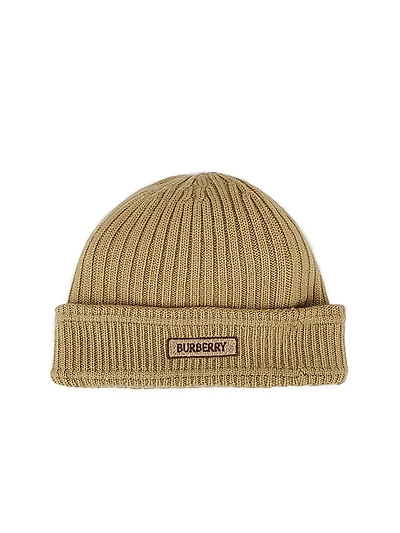 Rib-Knit Wool Beanie