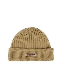 Rib-Knit Wool Beanie