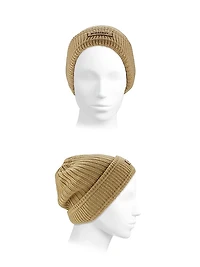 Rib-Knit Wool Beanie