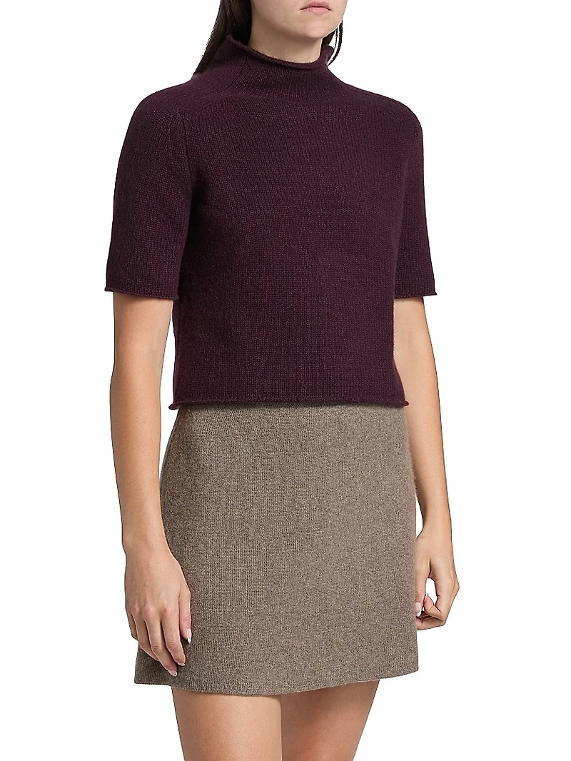 Fride Cashmere Short-Sleeve Sweater