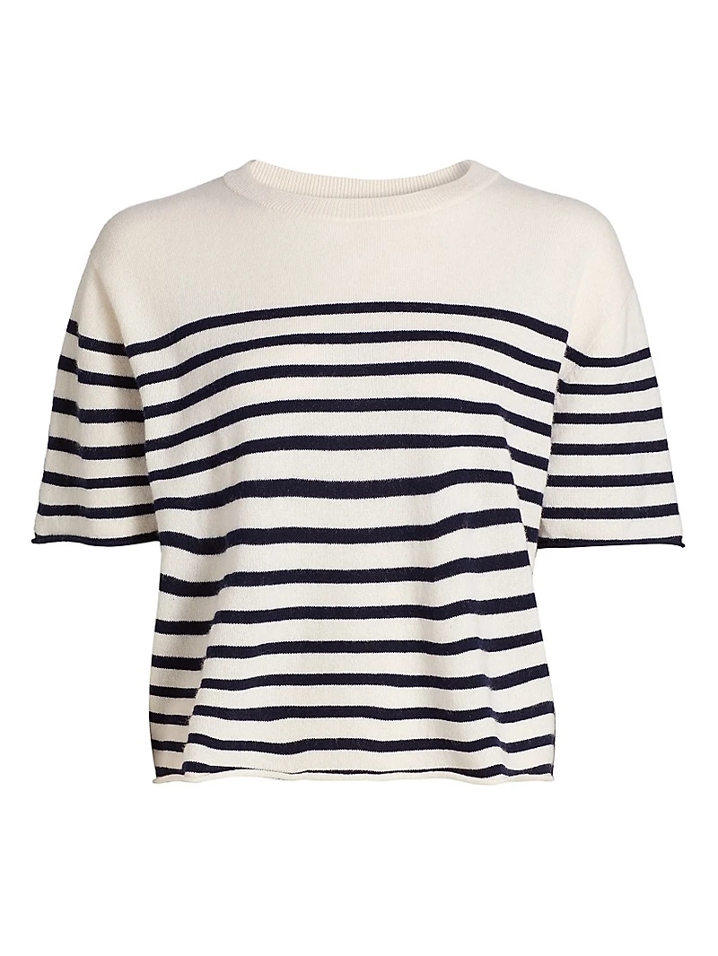 Cila Striped Cashmere Relaxed-Fit T-Shirt