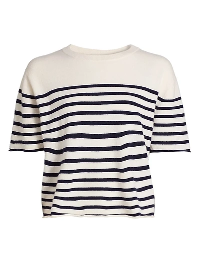 Cila Striped Cashmere Relaxed-Fit T-Shirt