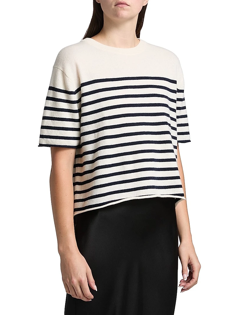 Cila Striped Cashmere Relaxed-Fit T-Shirt