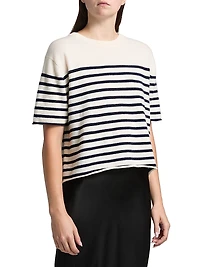 Cila Striped Cashmere Relaxed-Fit T-Shirt