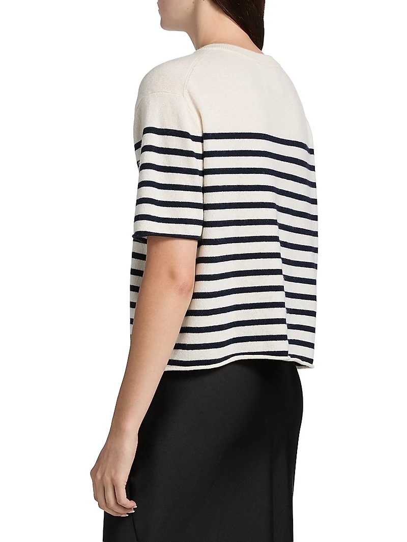 Cila Striped Cashmere Relaxed-Fit T-Shirt
