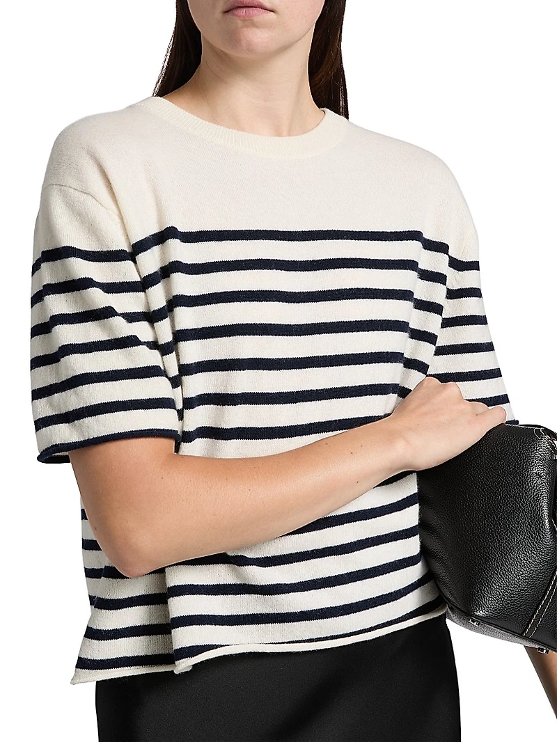 Cila Striped Cashmere Relaxed-Fit T-Shirt