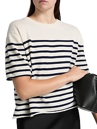 Cila Striped Cashmere Relaxed-Fit T-Shirt