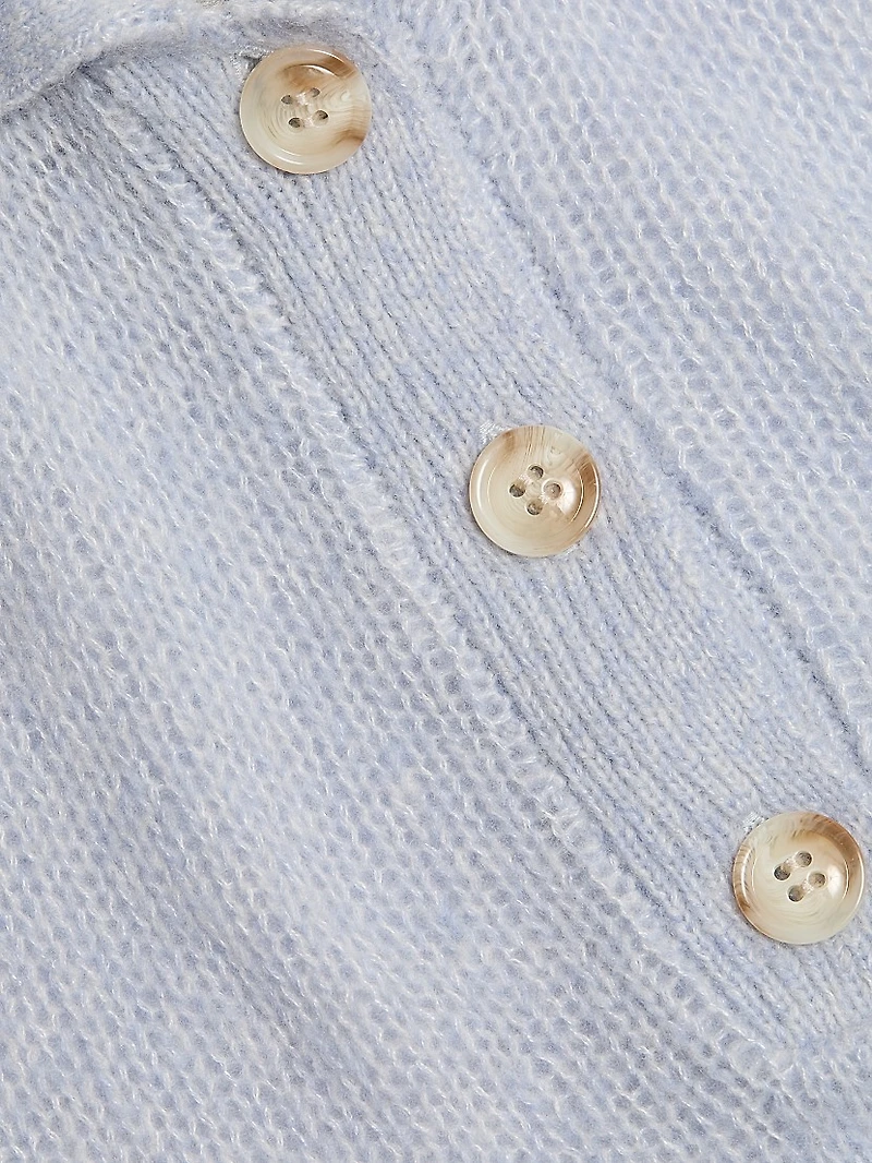 Sea Breeze Cashmere-Silk Polo Sweater