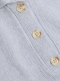 Sea Breeze Cashmere-Silk Polo Sweater