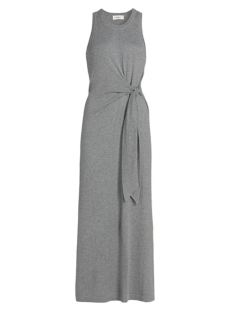 Deep Cloud Cotton-Cashmere Tie-Waist Maxi-Dress