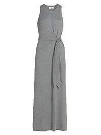 Deep Cloud Cotton-Cashmere Tie-Waist Maxi-Dress