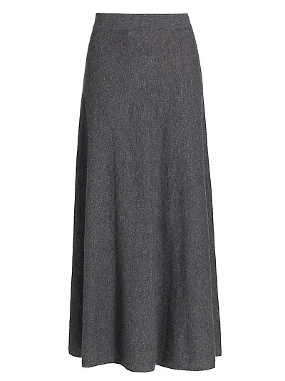 Flared Cashmere Maxi Skirt