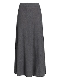 Flared Cashmere Maxi Skirt