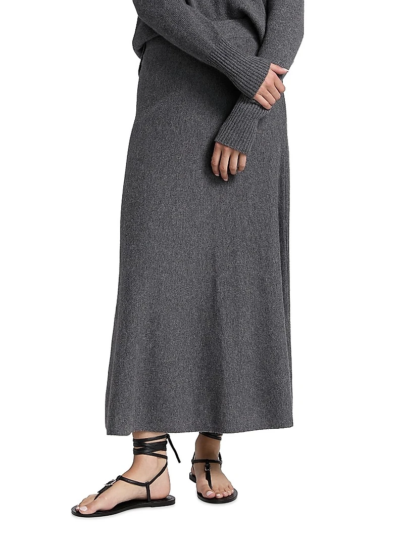 Flared Cashmere Maxi Skirt