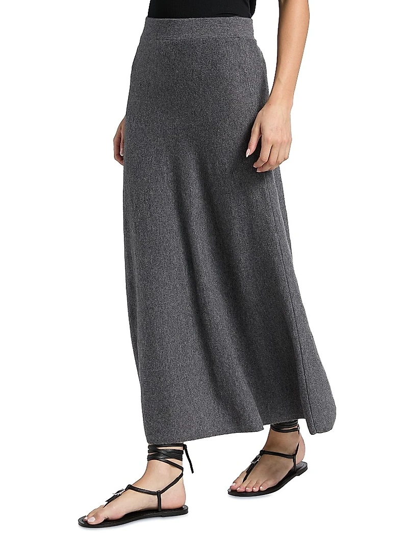 Flared Cashmere Maxi Skirt