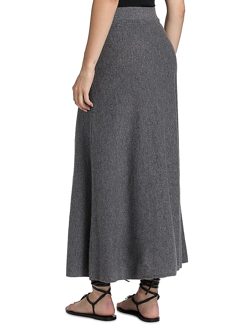 Flared Cashmere Maxi Skirt