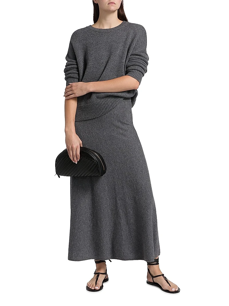 Flared Cashmere Maxi Skirt