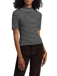 The Knit Striped Rib-Knit T-Shirt