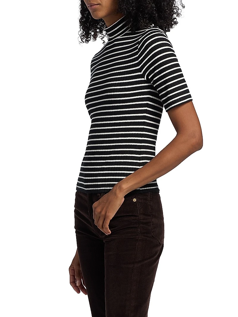 The Knit Striped Rib-Knit T-Shirt