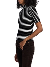 The Knit Striped Rib-Knit T-Shirt