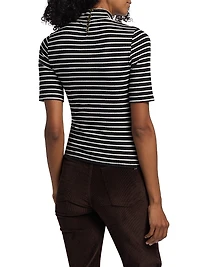 The Knit Striped Rib-Knit T-Shirt