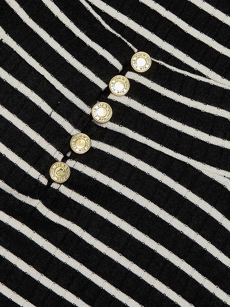 The Knit Striped Rib-Knit T-Shirt