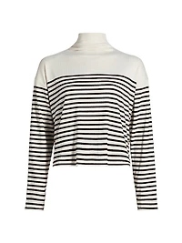The Knit Striped Turtleneck Long-Sleeve Top