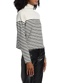 The Knit Striped Turtleneck Long-Sleeve Top